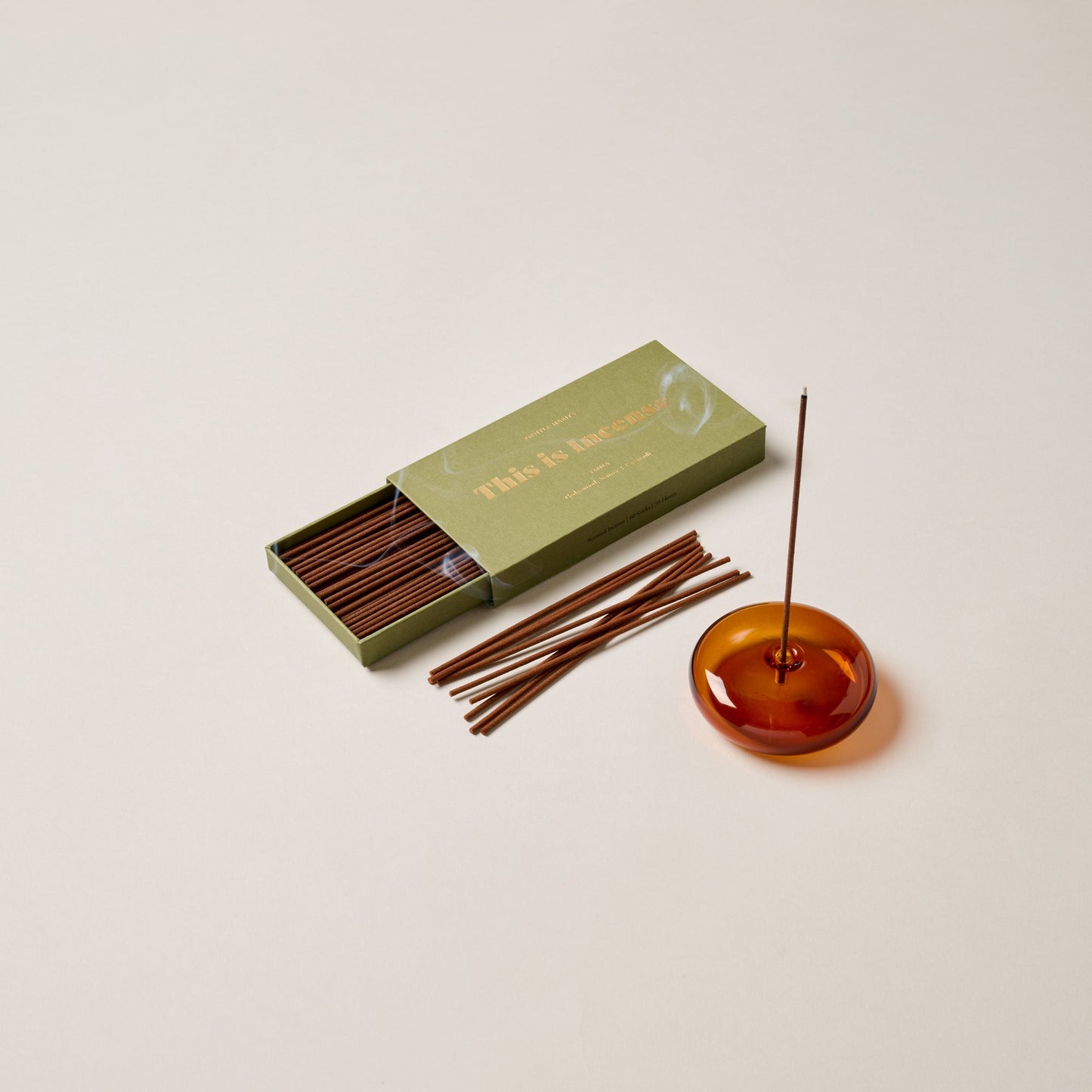 GLASS VESSEL INCENSE HOLDER - AMBER