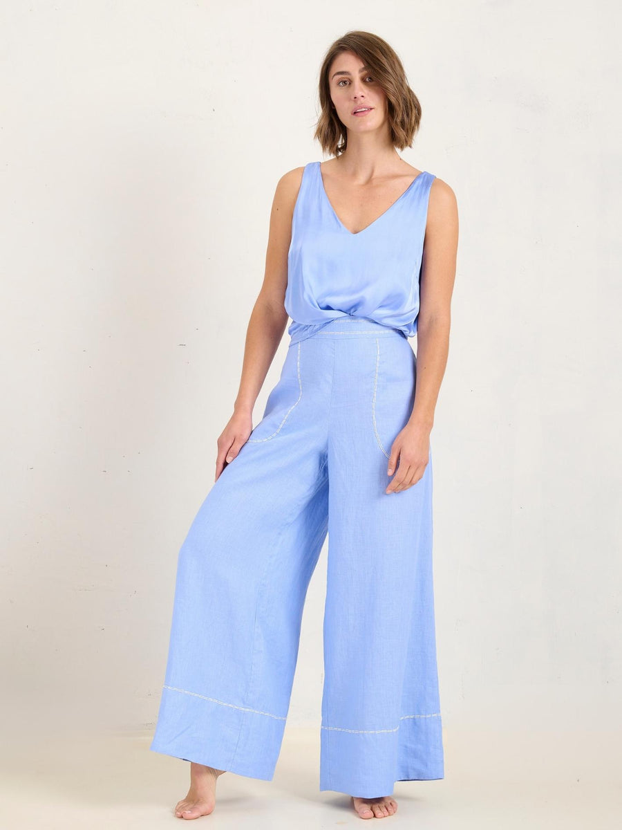 LINEAR PALAZZO PANT - VINKA BLUE