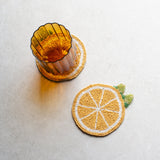 Limone Beaded Coaster Set - Yellow