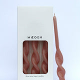 Twisted Taper Candle - Plaster Pink