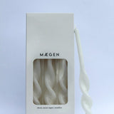 Twisted Taper Candle - Ice White