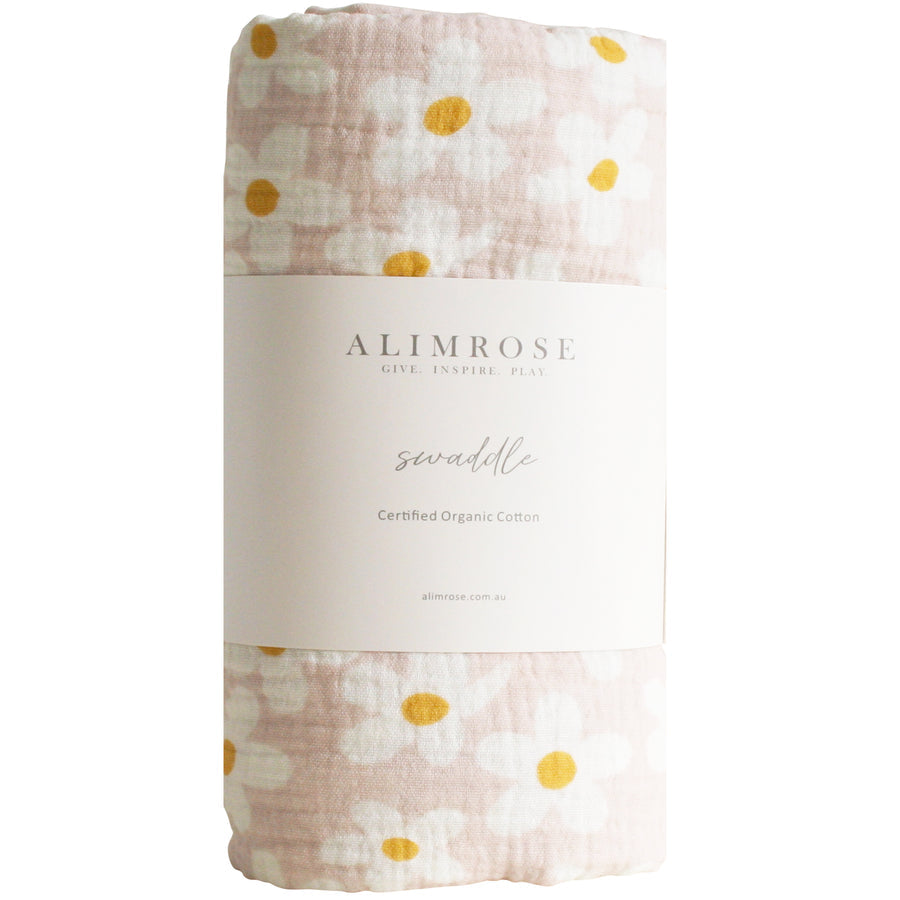 MUSLIN SWADDLE - LARGE DAISIES