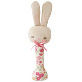 Baby Bunny Stick Rattle - Rose Garden