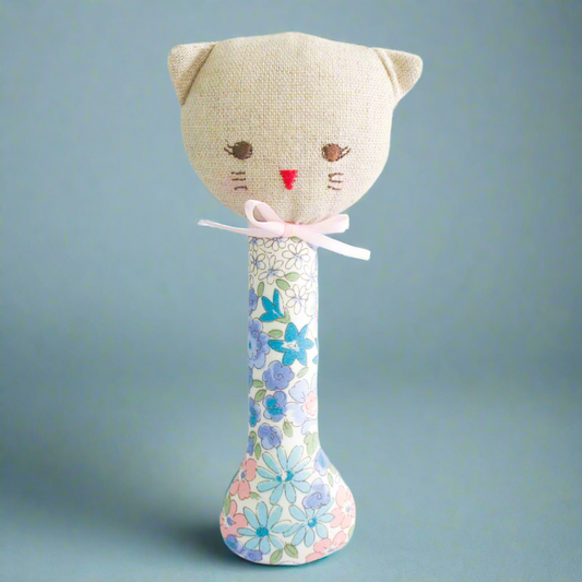 KITTY STICK RATTLE - LIBERTY BLUE