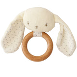 Baby Bunny Teether Ring Rattle - Ivory