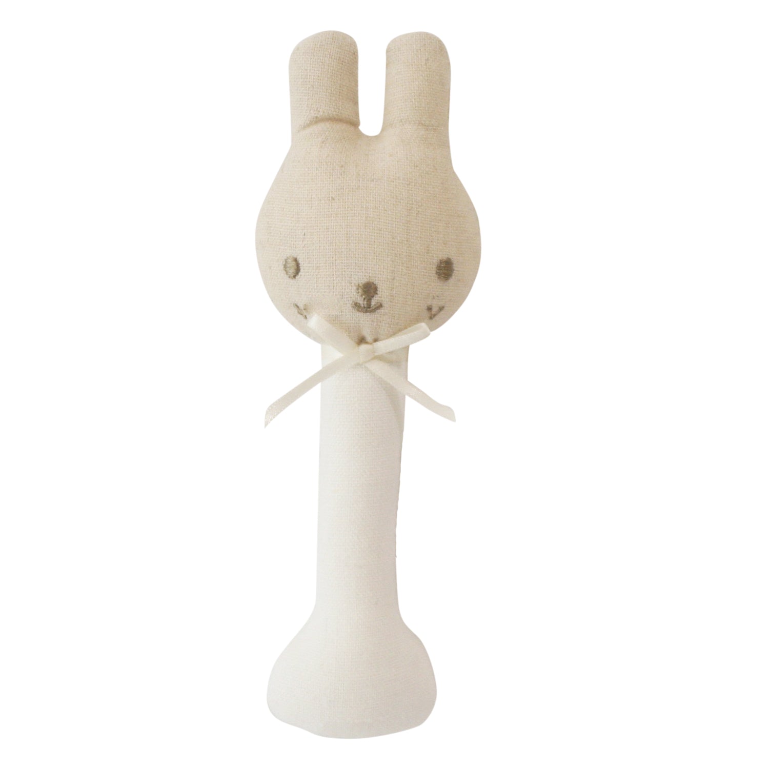Linen Bunny Stick Rattle - Ivory