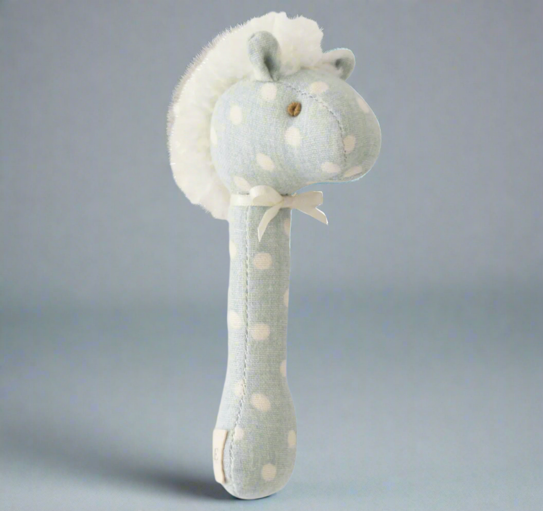 HORSE STICK RATTLE - DUCK EGG BLUE