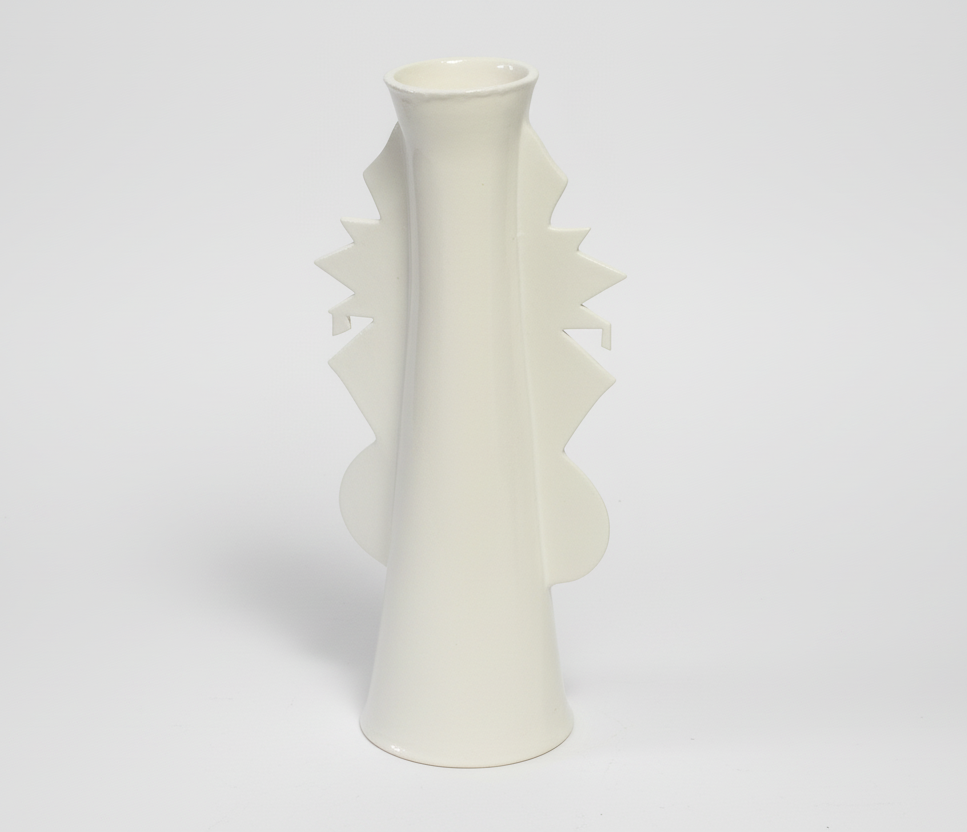 Funky Tall Candlesticks in White