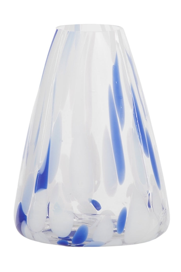 CARNIVALE GLASS VASE - BLUE WHITE