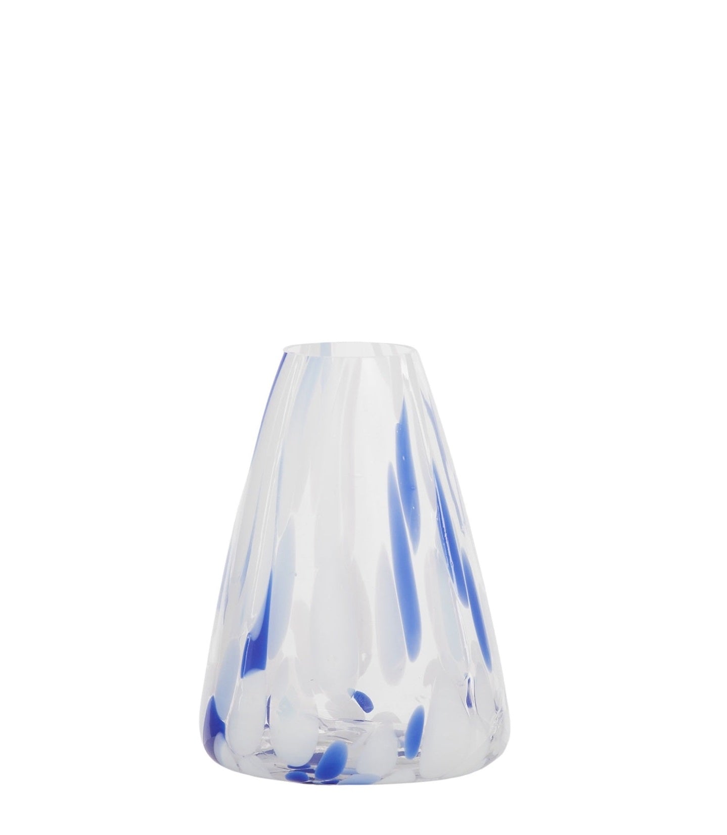 CARNIVALE GLASS VASE - BLUE WHITE