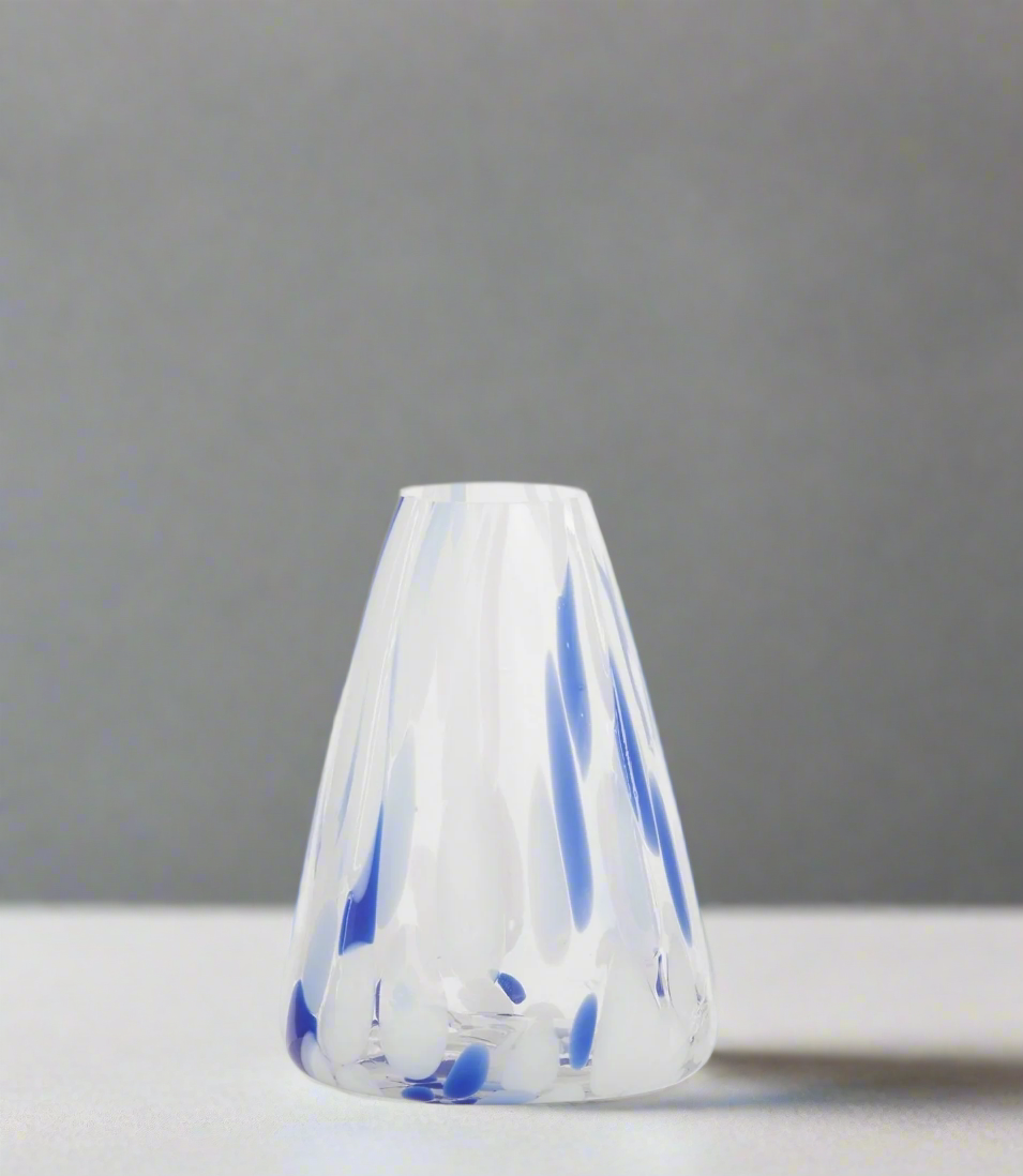 CARNIVALE GLASS VASE - BLUE WHITE