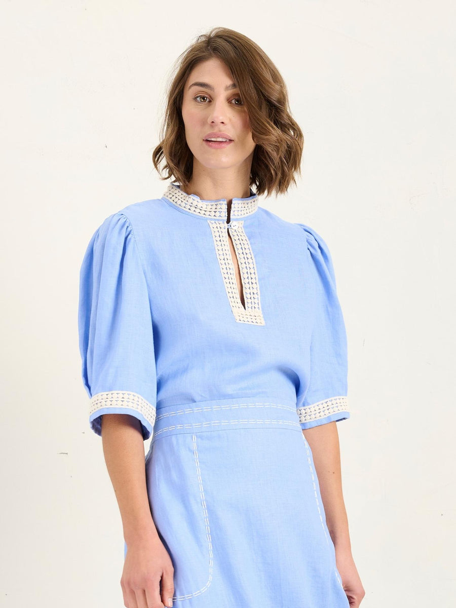 PEEK BLOUSE - VINKA BLUE