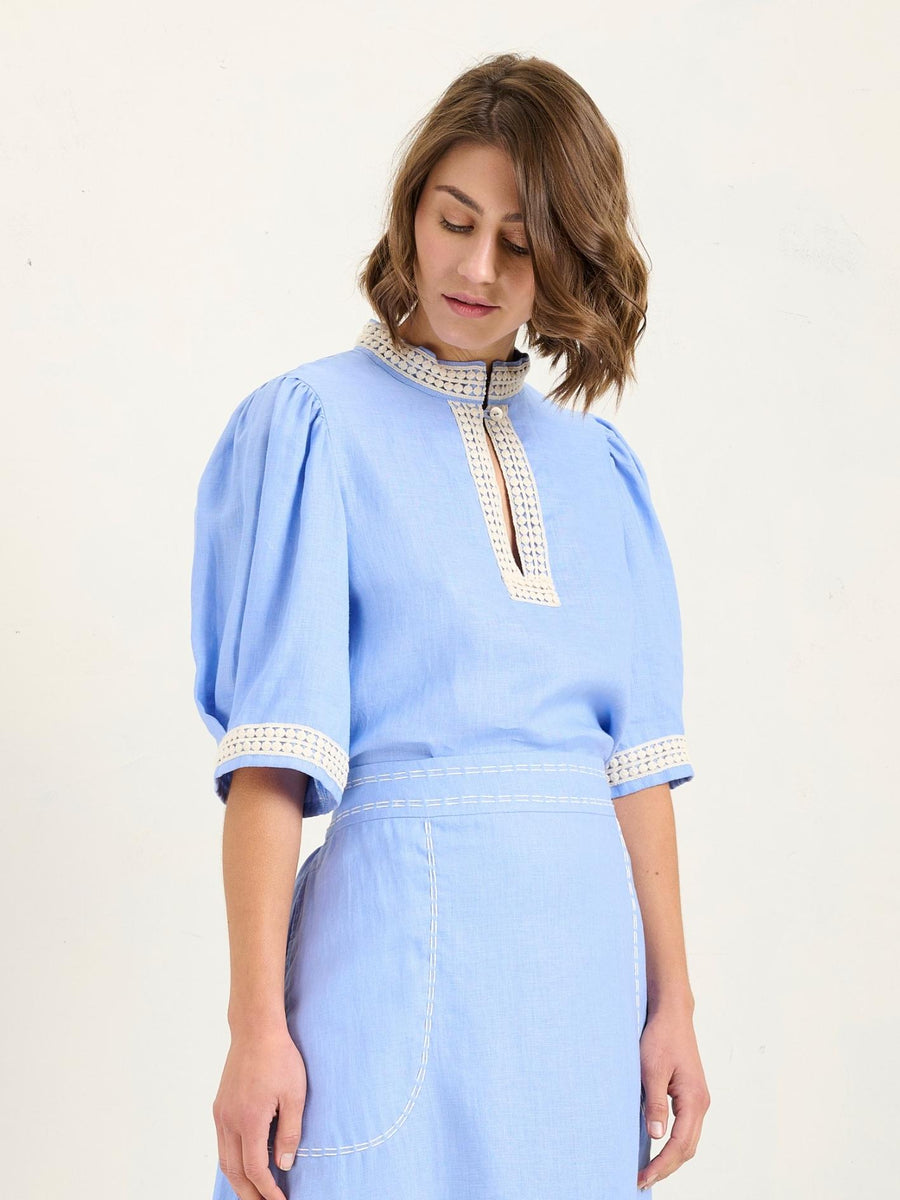 PEEK BLOUSE - VINKA BLUE