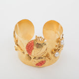Pomegranate Cuff Bracelet - Coral