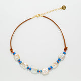 Mosaico Suede Necklace - Blue