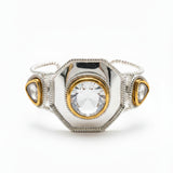Polki Hexagon Cuff in Silver