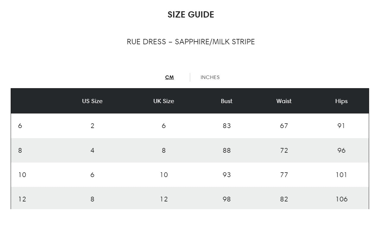 RUE DRESS - SAPPHIRE / MILK STRIPE