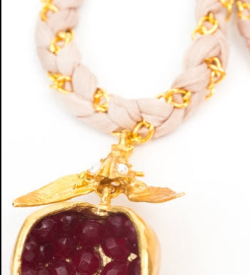 Short Pomegranate Silk Necklace
