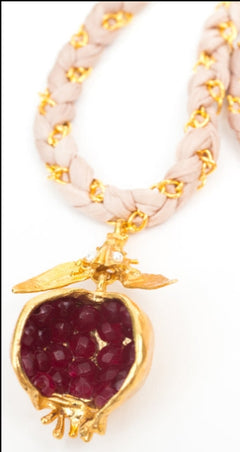 Short Pomegranate Silk Necklace