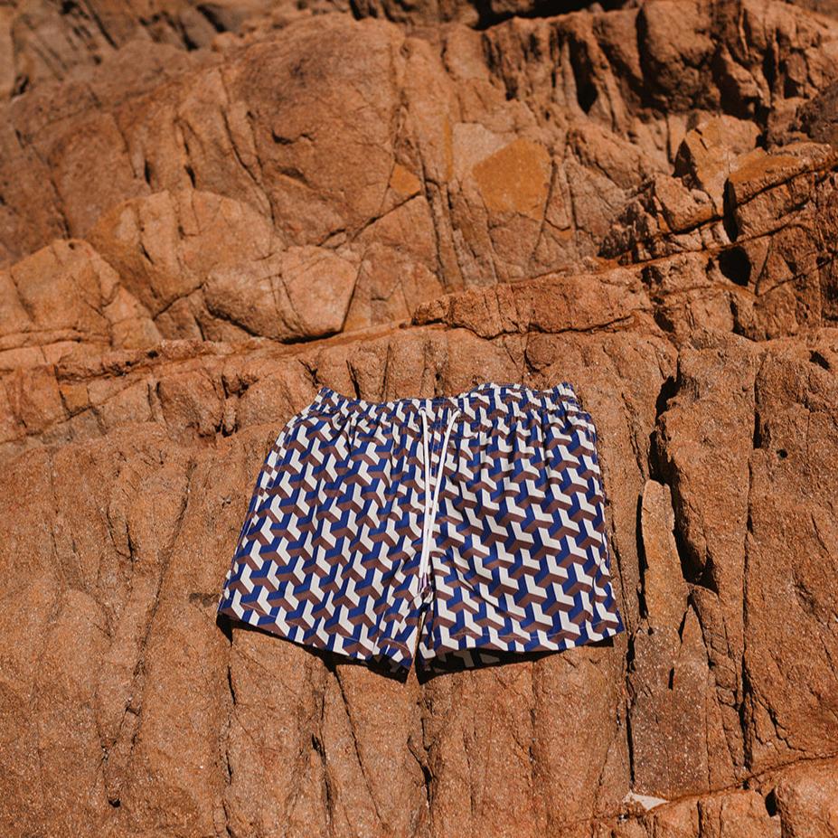 Cobalt Geo Swim Shorts - L