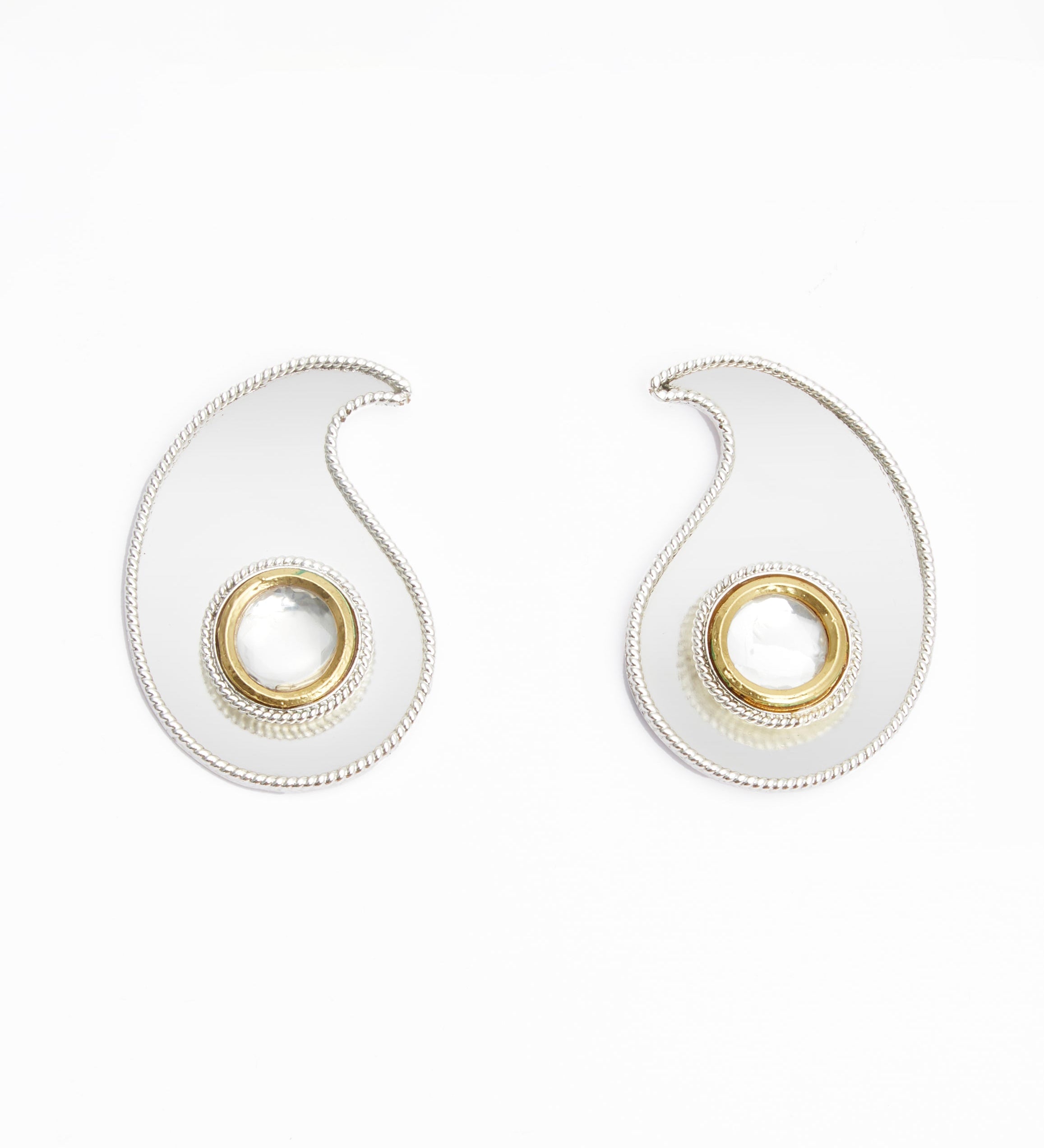 Maharani Paisley Earrings in Silver
