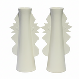 Funky Tall Candlesticks in White
