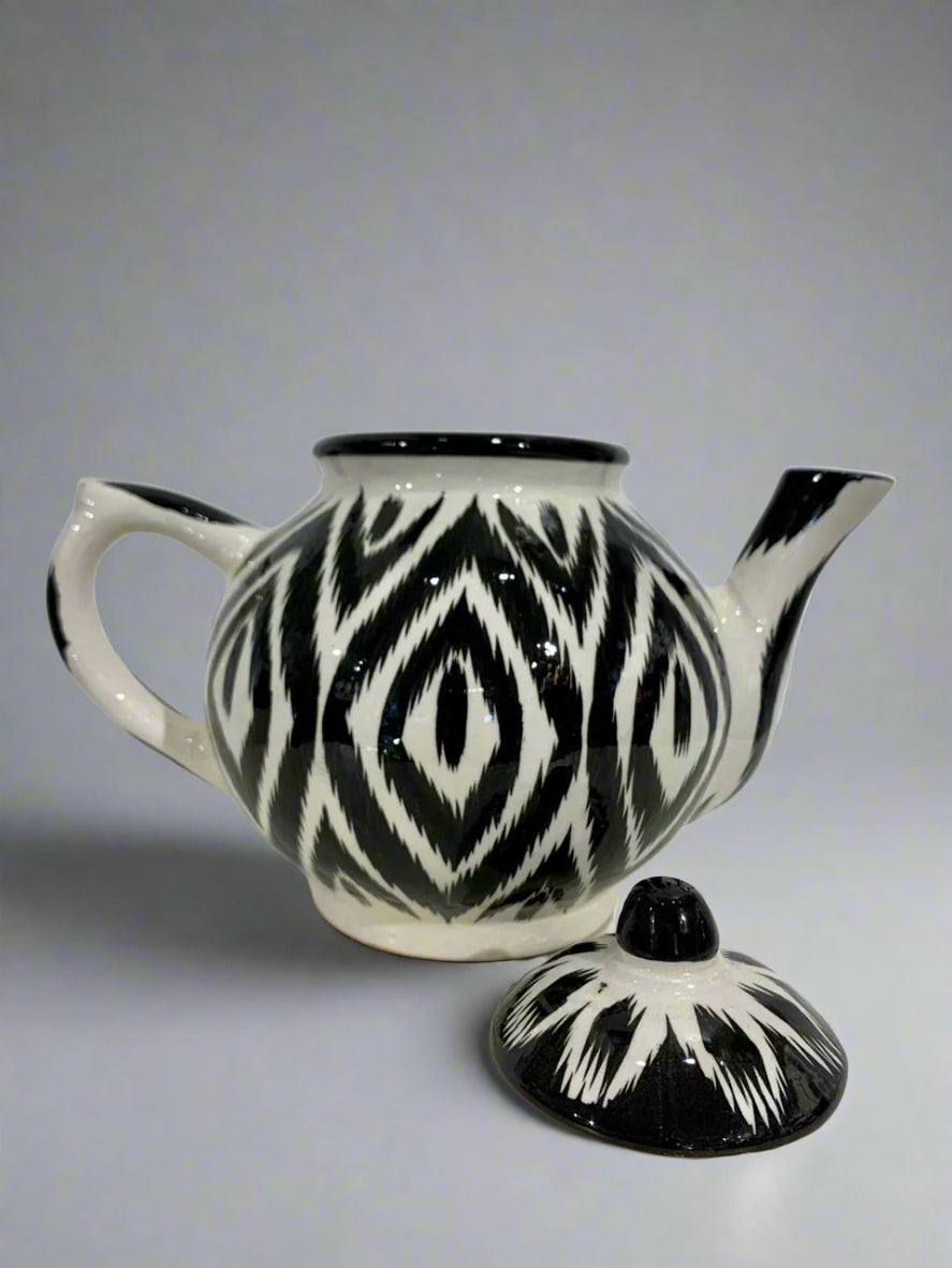 IKAT CERAMIC TEAPOT - CHARCOAL