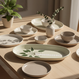 Large Oval Platter Palms - Green2