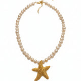 Pearl & Gold Plated Brass Necklace