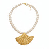 Pearl & Gold Plated Brass Necklace