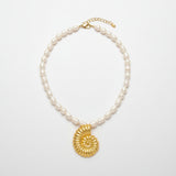 Pearl & Gold Plated Brass Necklace