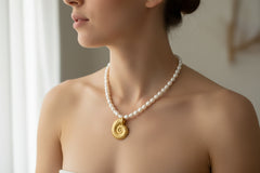 Pearl & Gold Plated Brass Necklace