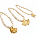 Pearl & Gold Plated Brass Necklace