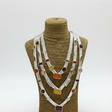 Silver Cascade Multi Gem Necklace