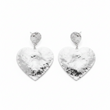 Molten Heart Earrings in Silver