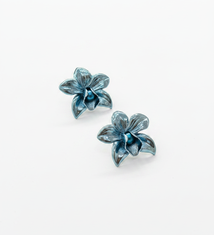 Azure Orchid Earrings