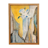The Yellow Vase Oil Painting | 1970s Original French Oil Painting