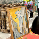 The Yellow Vase Oil Painting | 1970s Original French Oil Painting