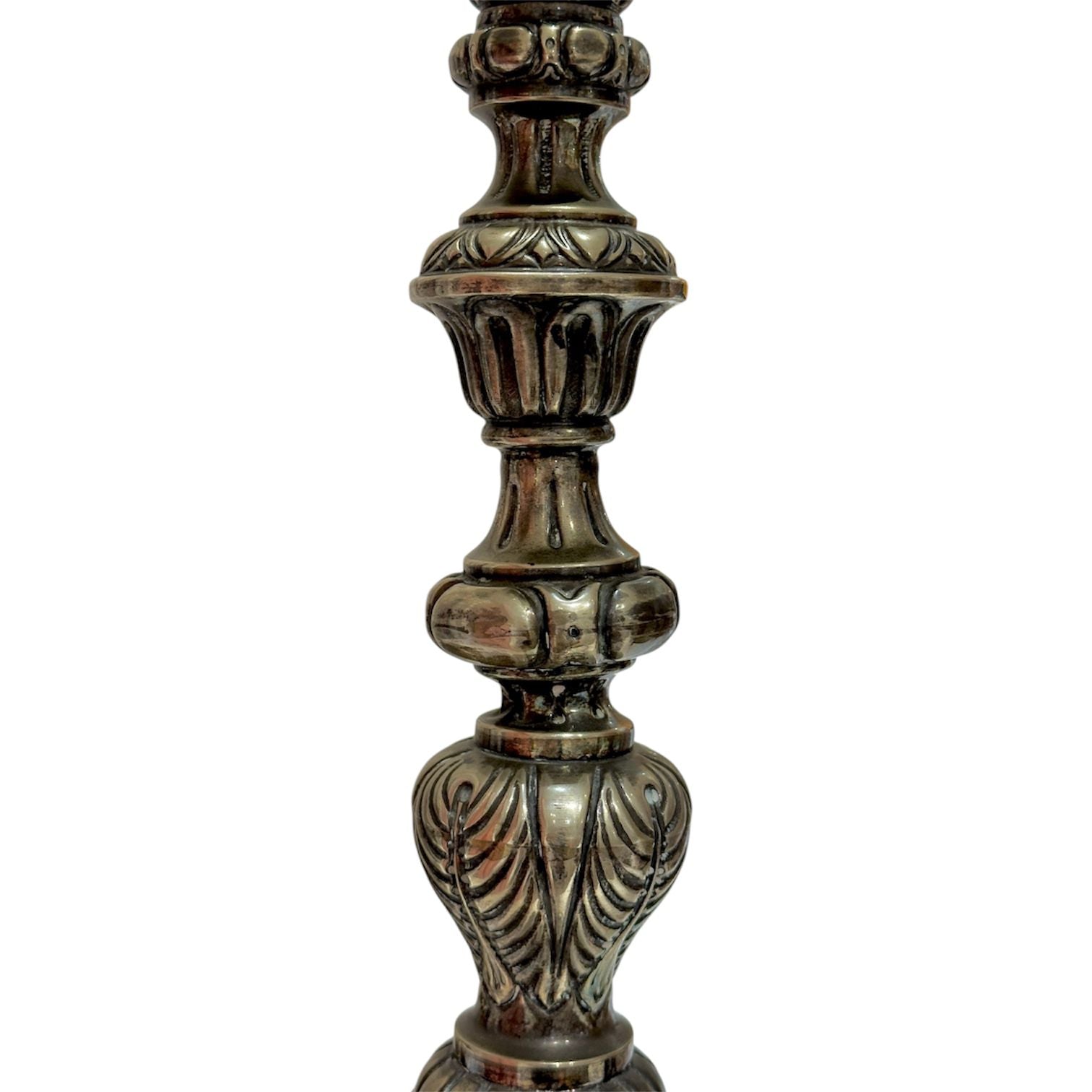 Vintage Ornate Metal Lamp - 1950s Lamp
