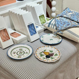 French Ticking Striped Ottoman