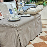 French Ticking Striped Ottoman