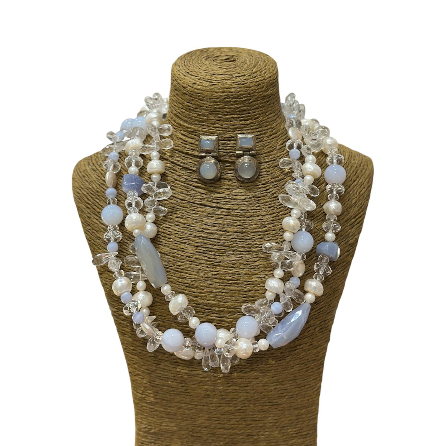 Powder Blue Vintage Pickett London Jewellery Set with Original Box