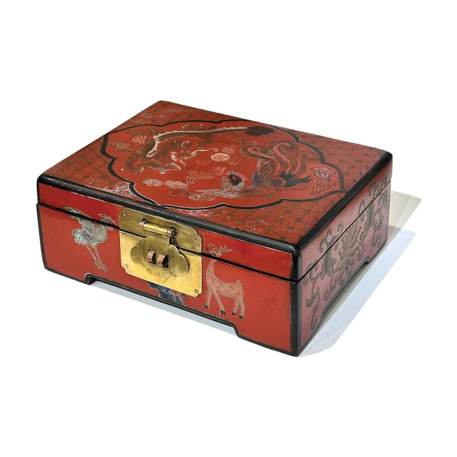 Antique Hand-Painted Chinese Box