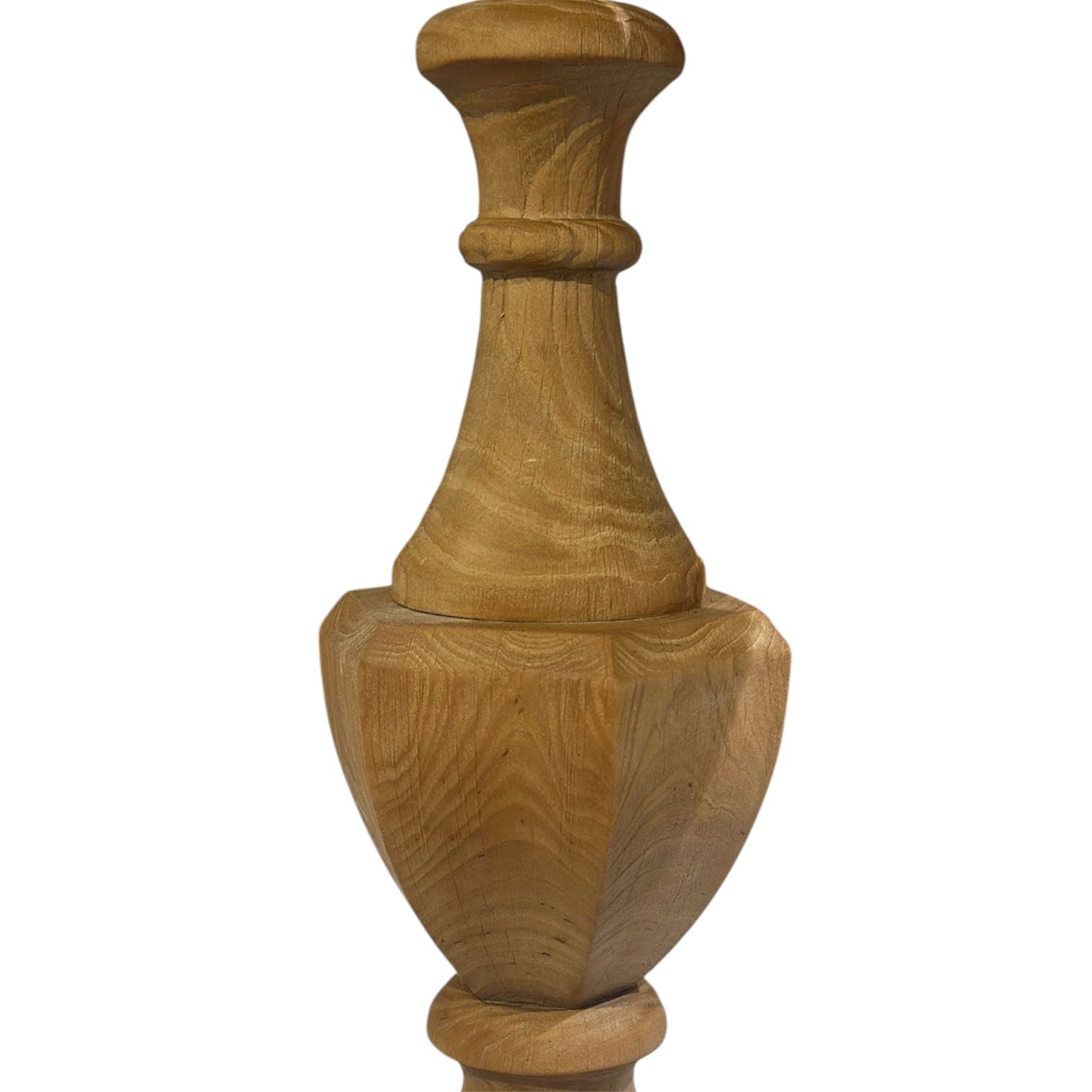 Natural Wood Urn Table Lamp Base