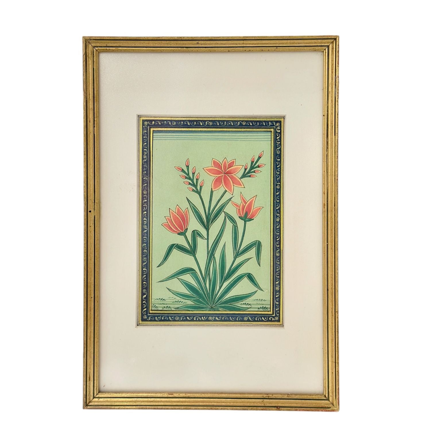The Indian Bloom Painting II | Original Indian Painting in French Antique Frame