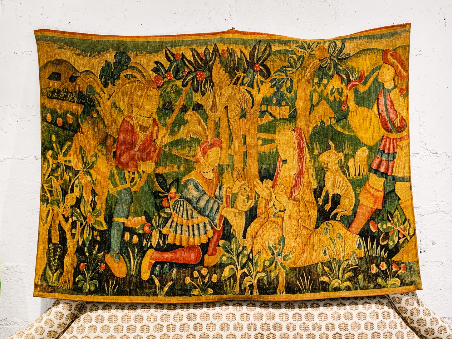 1940 Vintage-Style Woven Tapestry