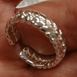Silver Braided Cuff Ring