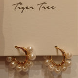 Gold Pearl Penny Hoops