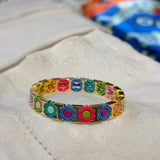 Gold Multi Daisy Tile Bracelet