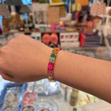 Orange Flower Candy Tile Bracelet